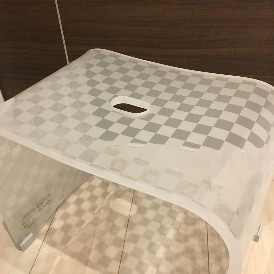 お得◎新品未使用　アクリル　バスチェア　センコー　チェッカー　L アイボリー