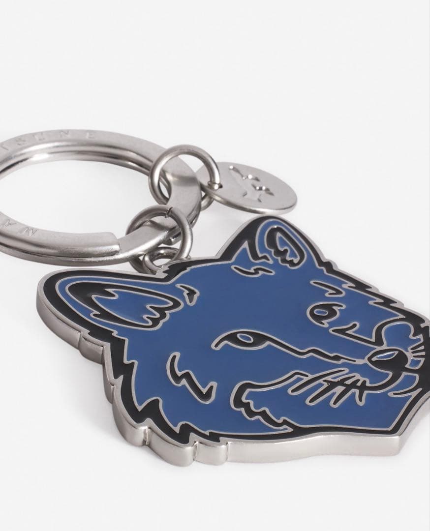 メゾンキツネ　maison kitsune キーホルダー　キーリング　ブルー