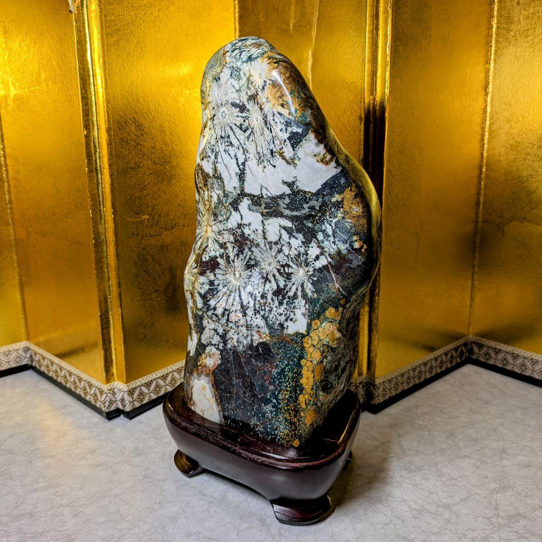 菊花石 岐阜県根尾谷産4.0㌔ 鑑賞石 観賞石 水石 盆石 鉱物 天然石 置物