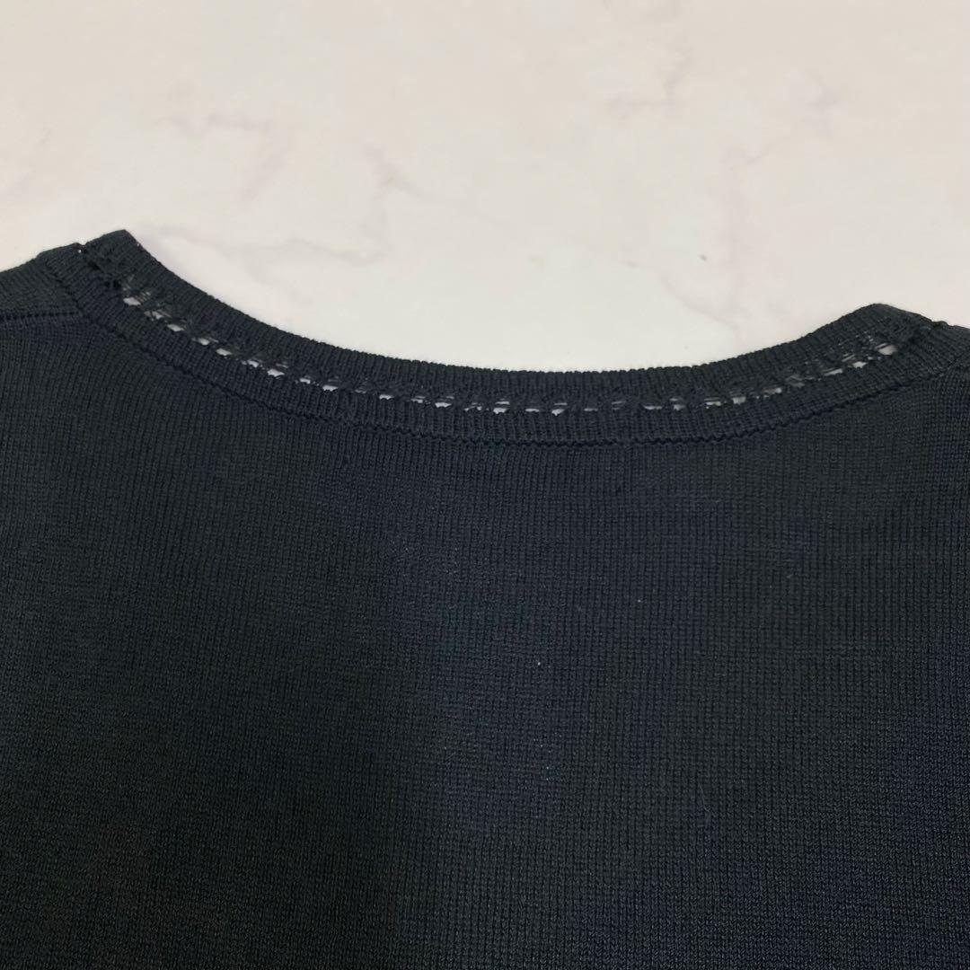 希少★LEONARD ニットワンピース 花柄 シルク ラインストーン L