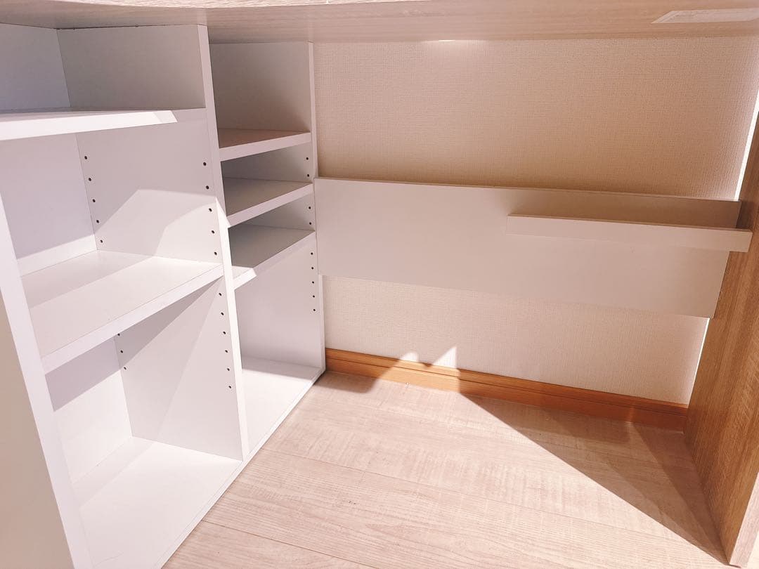 【LOWYA】L字型デスク 100cm幅 収納棚付き