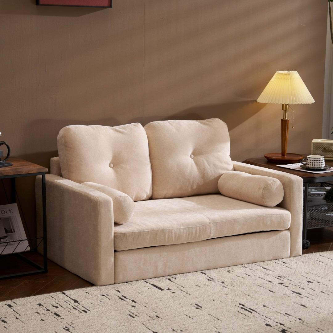 カウチソファ 2人掛け コンパクト ふわふわ 枕付き クッション付 一人暮らし