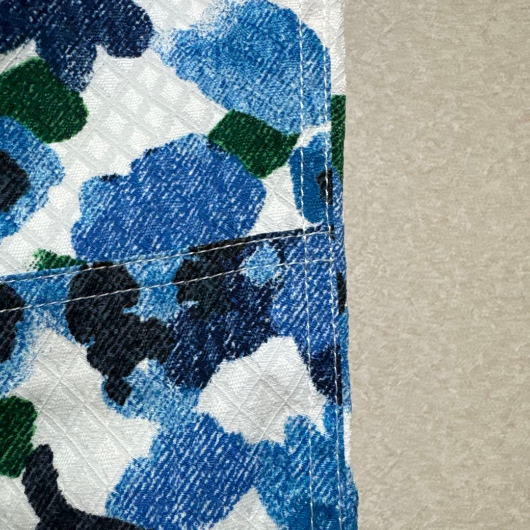 【新品タグ付】adabatアダバット・ゴルフパンツ　花柄ブルー　総柄　M