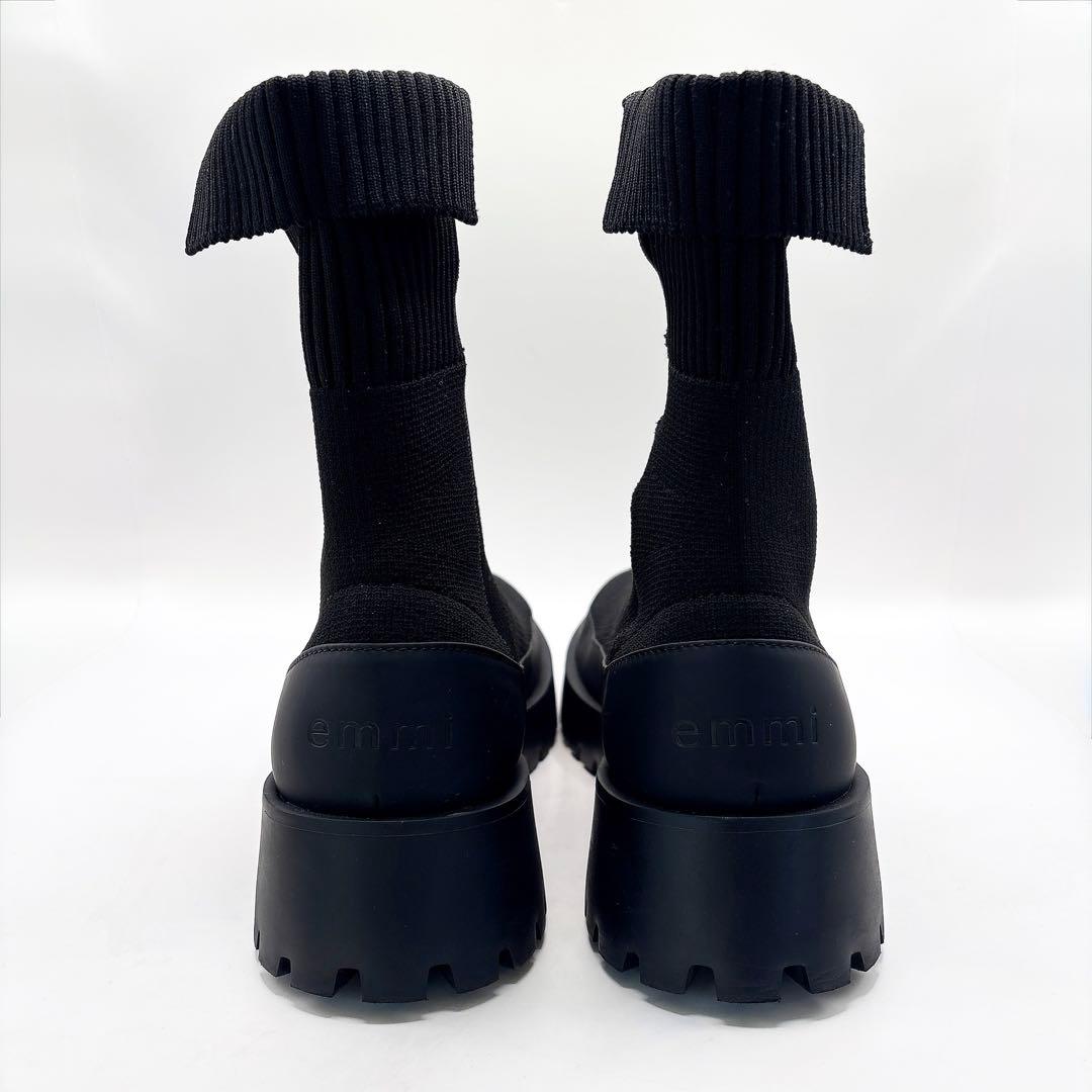 【美品★emmi】 エコニットブーツ ブラック 25cm