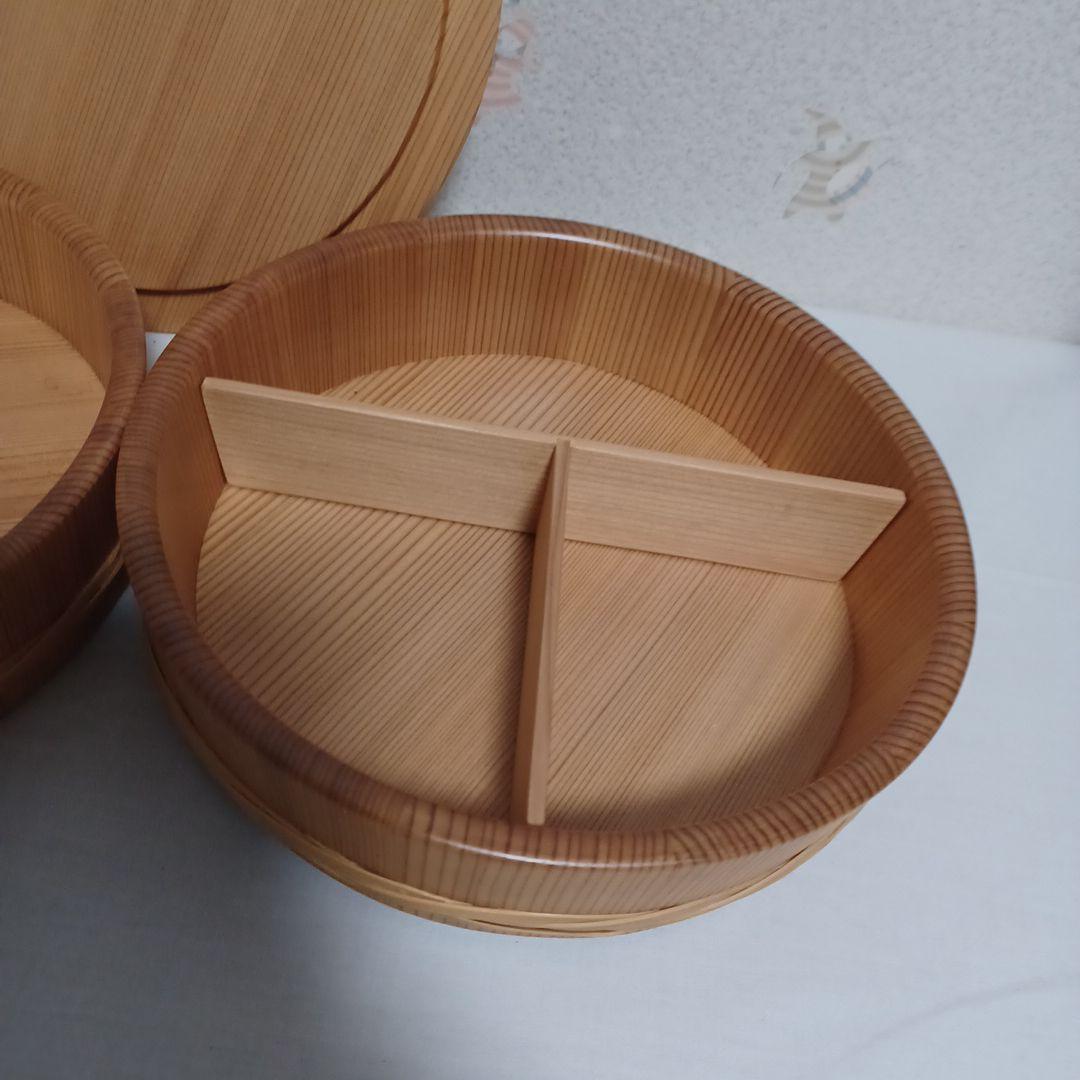 大館天然秋田杉、二段重 仕切り付き