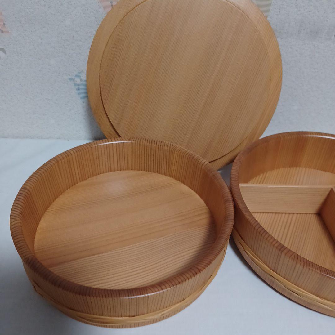 大館天然秋田杉、二段重 仕切り付き