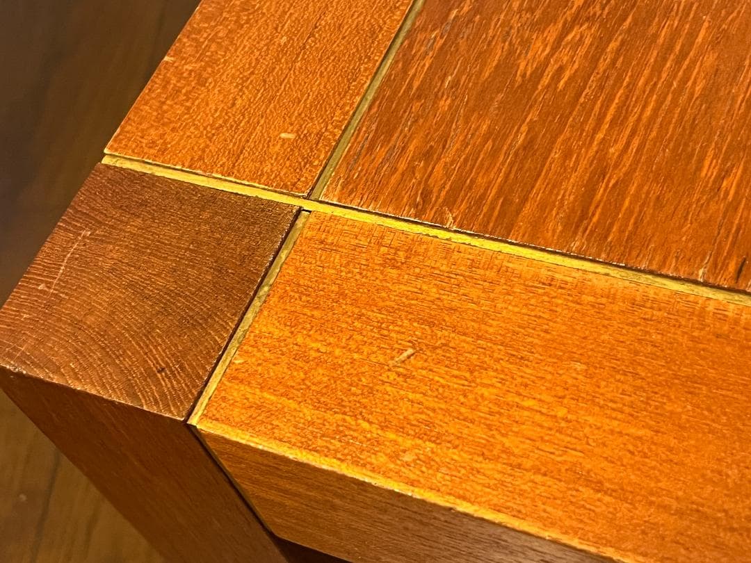 ビンテージ チーク材 真鍮 ローテーブル コーヒーテーブル 木製 ウッド