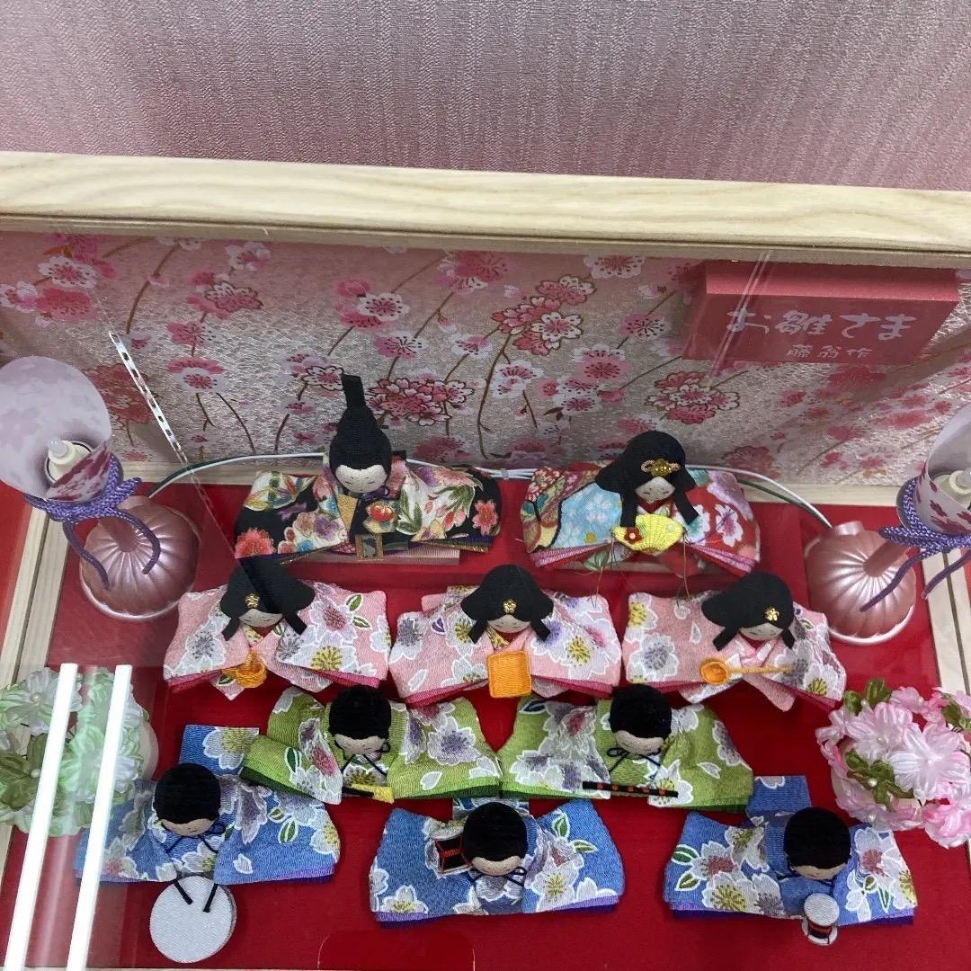 K3 わらべ10人飾り　アクリルケース入り　ほほえみ　雛ケース　雛人形ケース入り
