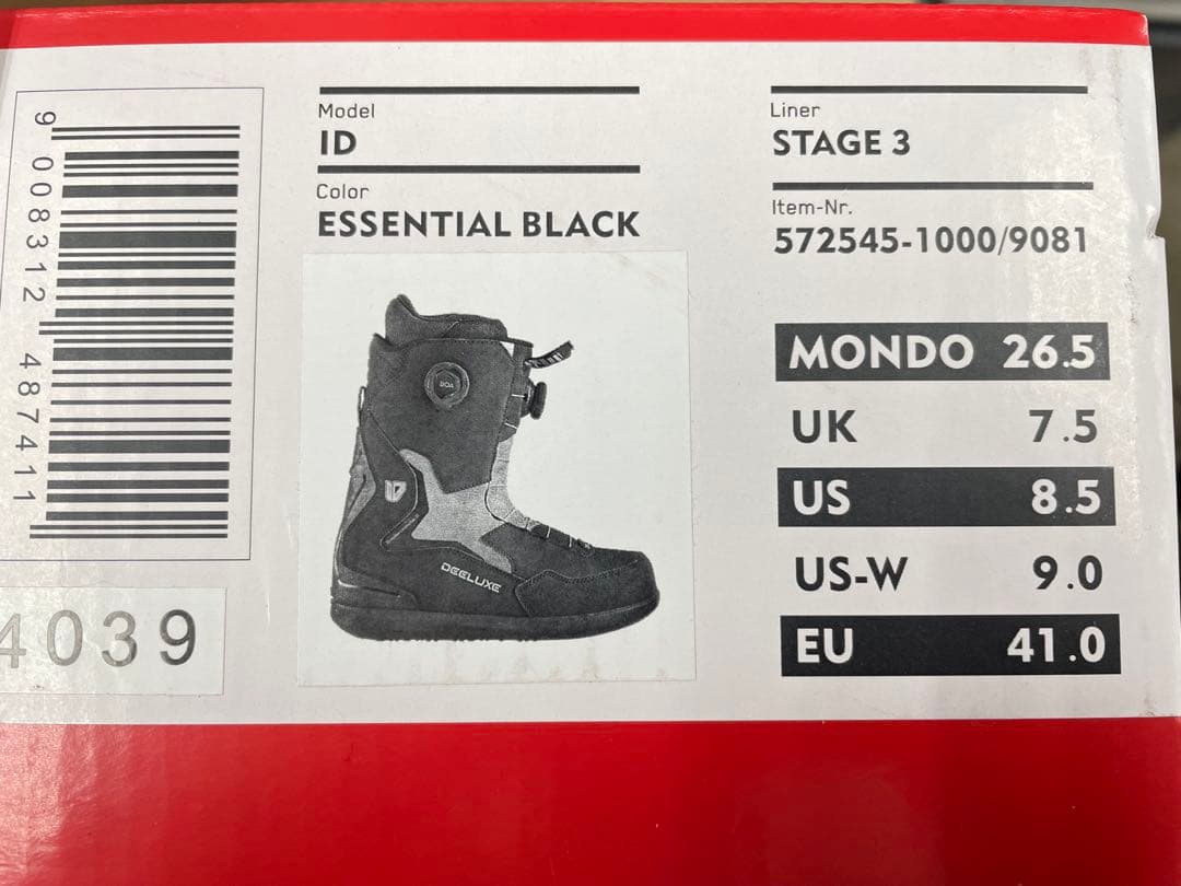 25-26 ディーラックス DEELUXE ID DUAL BOA 26.5cm