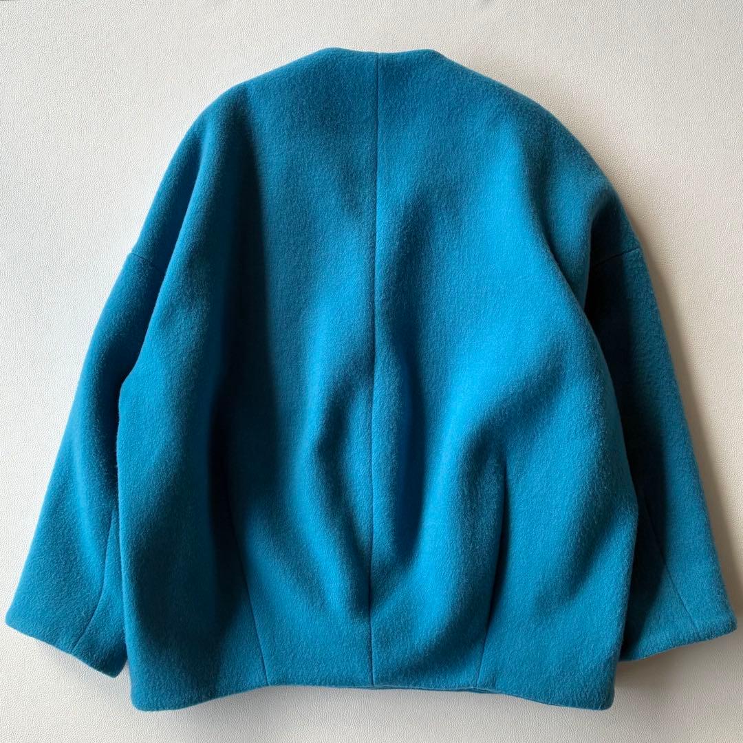 エレンディーク 定価4,6万円 きれい色ノーカラーショートウールコート