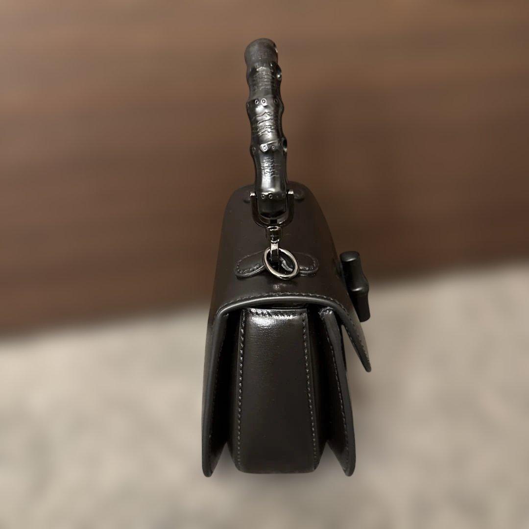 GUCCI バンブー　ブラック ハンドバッグ