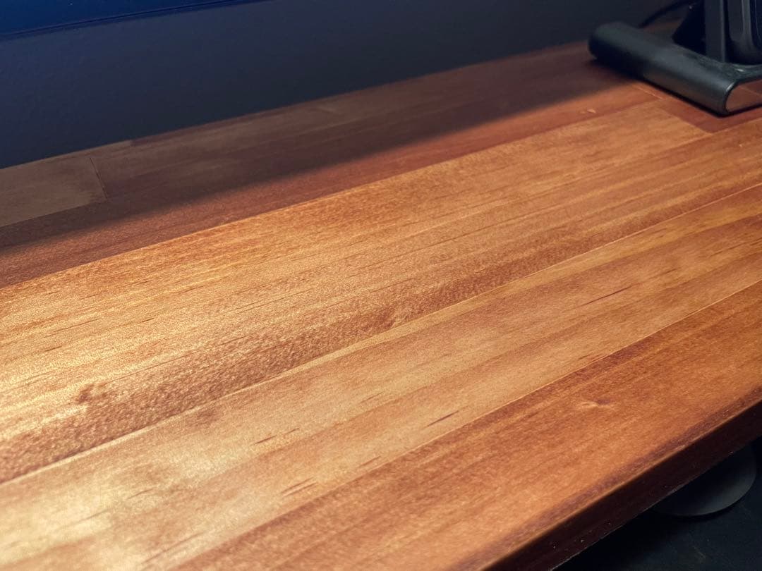 無垢材モニタースタンド 卓上 デスクシェルフ (ダークウォールナット)