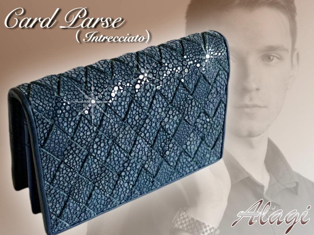 ☆qlaq☆ガルーシャ　名刺入れ　イントレチャート加工　2点セット