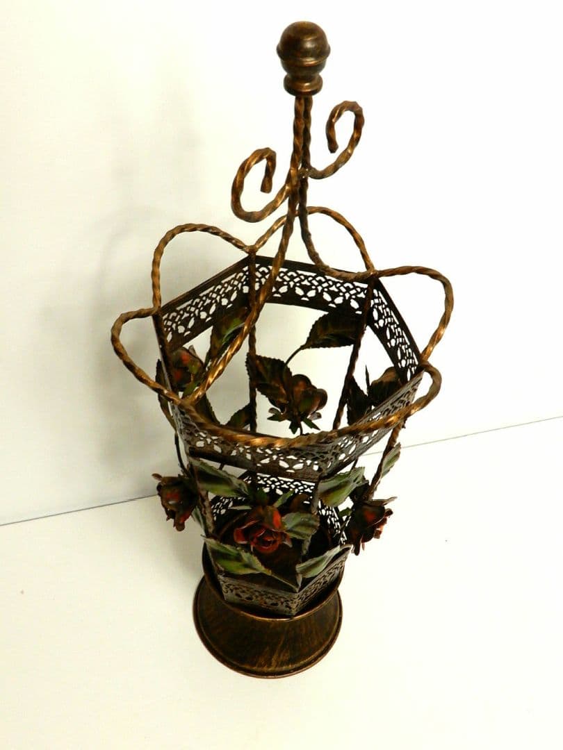 【昭和レトロ アンティーク 美品】イタリア製 アンブレラスタンド 薔薇