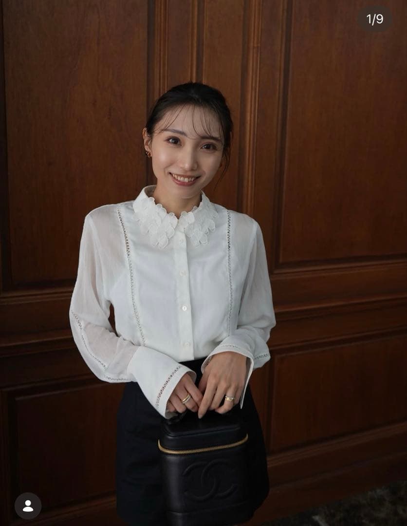 ⭐︎新品未使用⭐︎Orchid Embroidered Collar Shirt