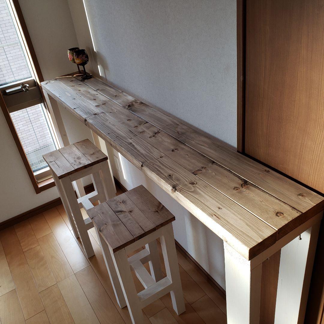 180 カウンターテーブル 無垢材　カントリー風　ダイニング