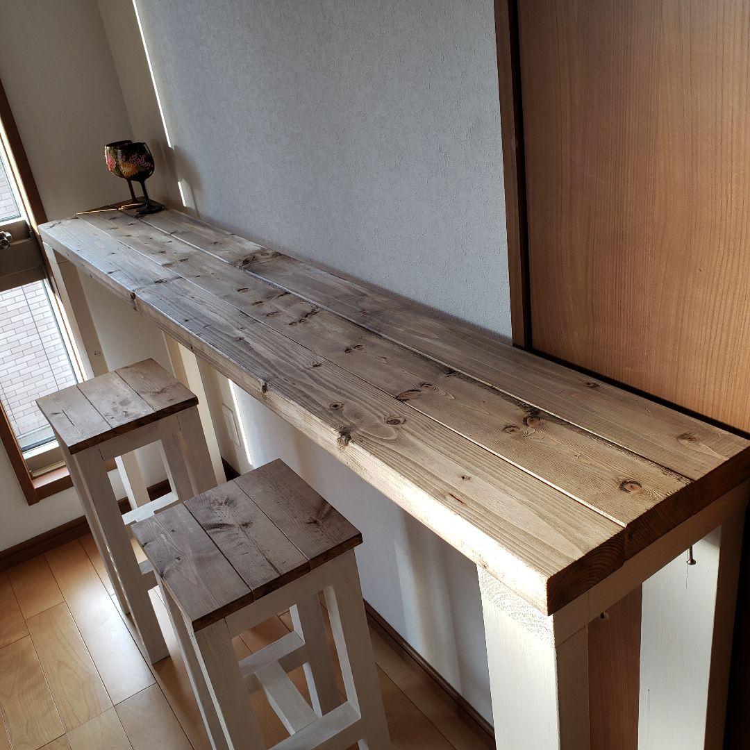 180 カウンターテーブル 無垢材　カントリー風　ダイニング