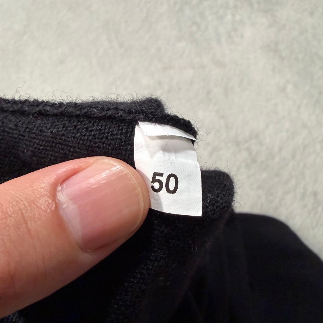 グランサッソ　50サイズ　丸首ニット　ウール　ブラック