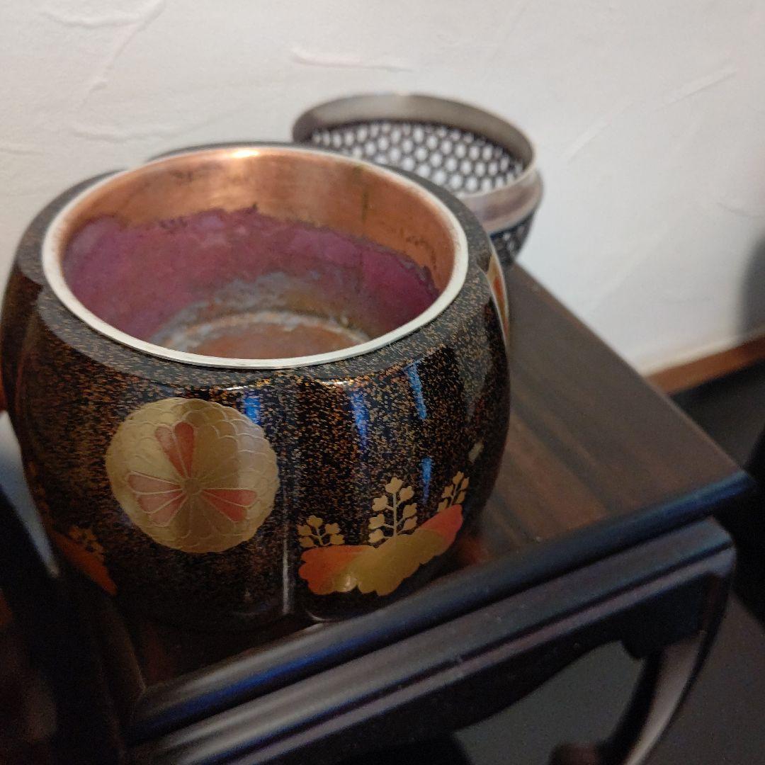 [お値下げ] 香道具 火取り香炉 高台寺蒔絵 銀火屋