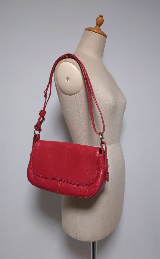 未使用級✨土屋鞄 トーンオイルヌメ クラルテ？ 2way ショルダーバッグ 赤