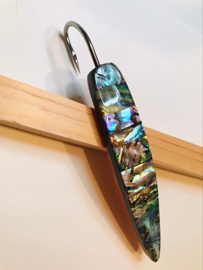 sora1024　天然アバロン弓角ルアー 裏レッド5本　イエロー5本