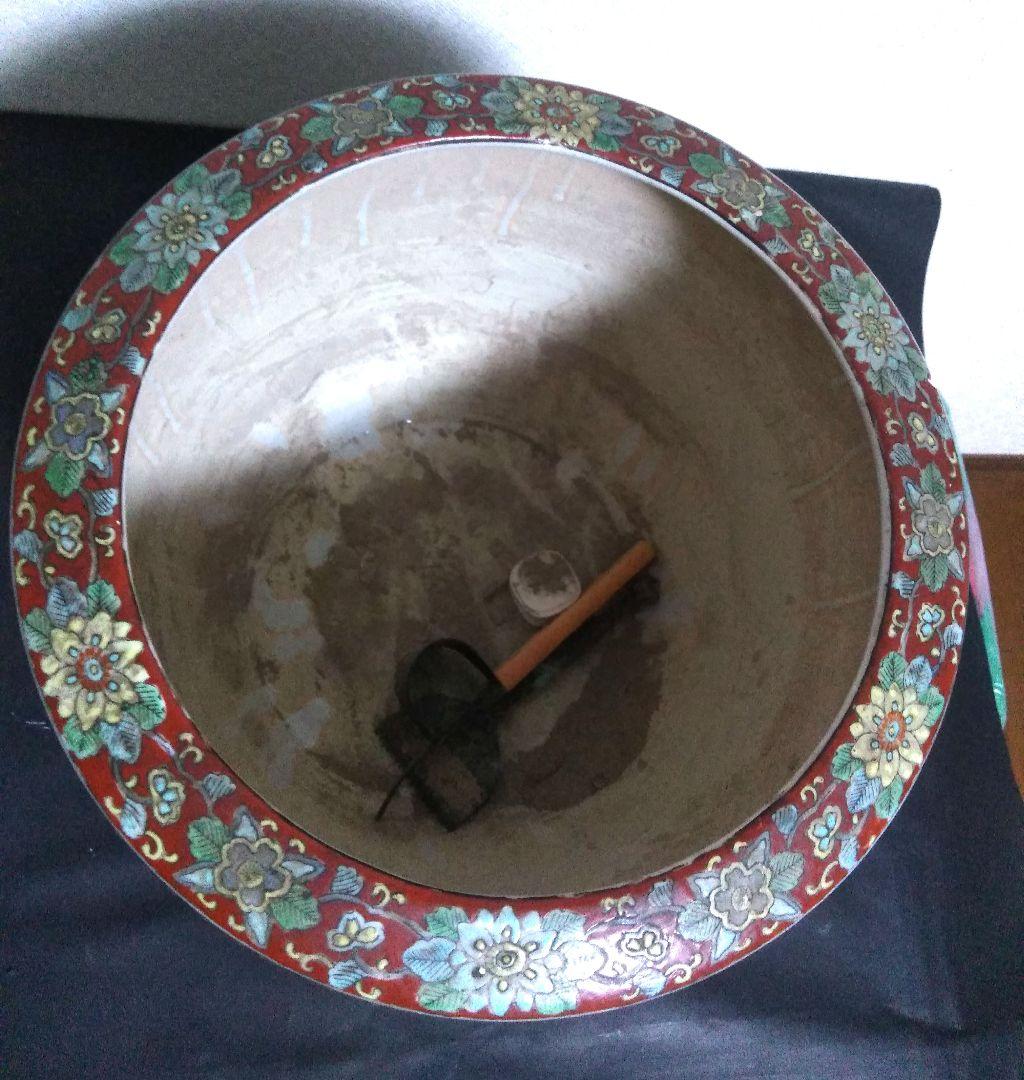 伊万里焼 安藤広重 東海道五拾三次窓絵 十錦手 火鉢 /骨董/台座付き