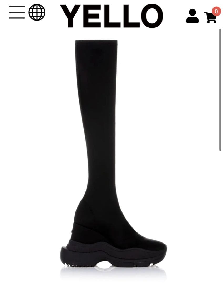 【YELLO】BLACK DOUBLE SNEAKER LONG BOOTS