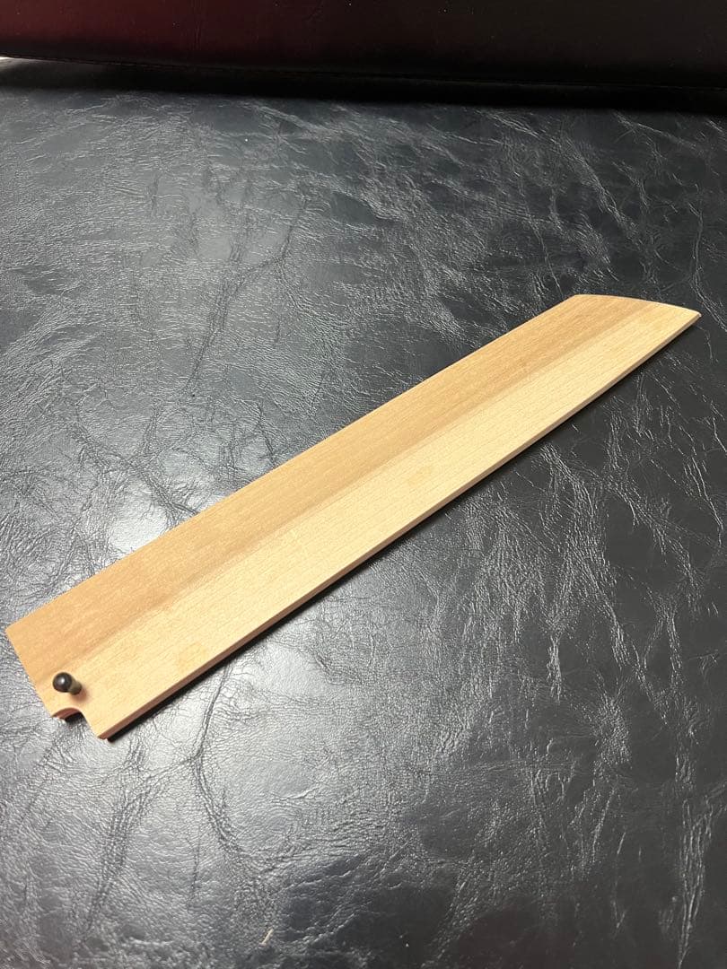 【限定特価】【鏡面・本刃付】8寸 切付柳刃(反り付) 黒檀色水牛柄 鞘付き