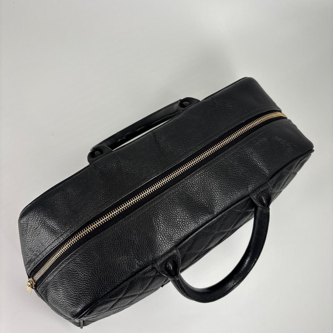 超極美品 シャネル マトラッセ キャビアスキン ココ ミニ ボストンバッグ