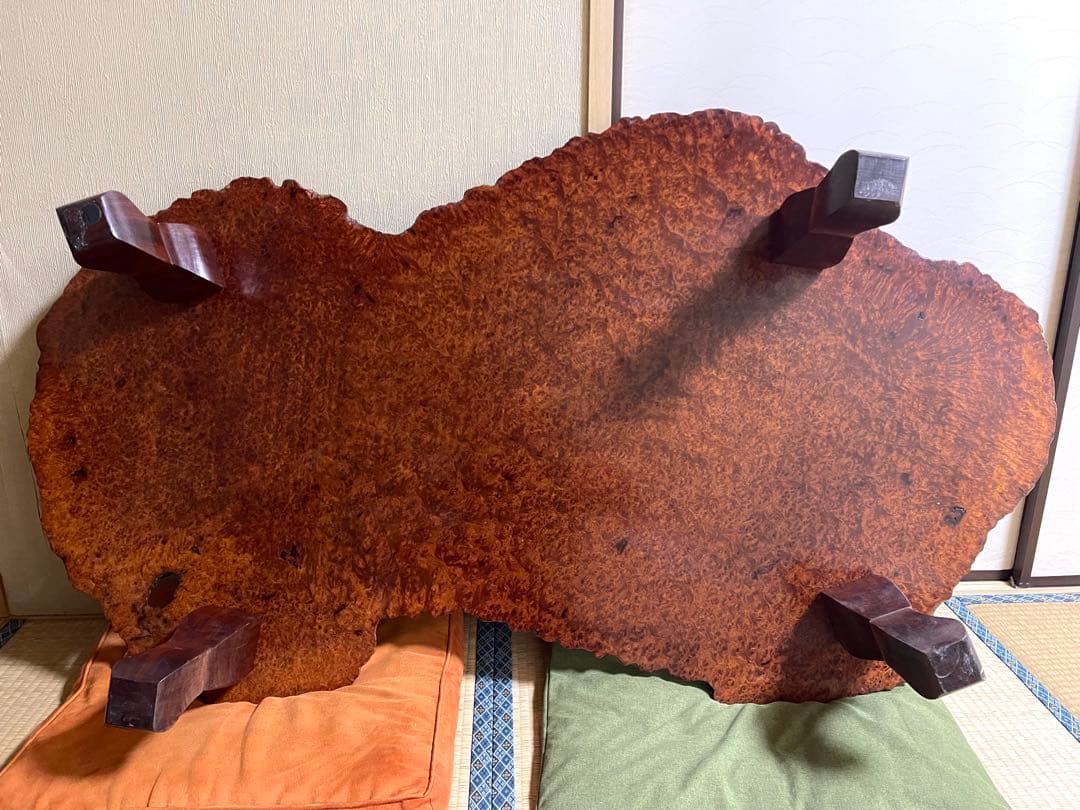 花梨 一枚板 テーブル 座卓 天然木 瘤 瘤杢 アンティーク