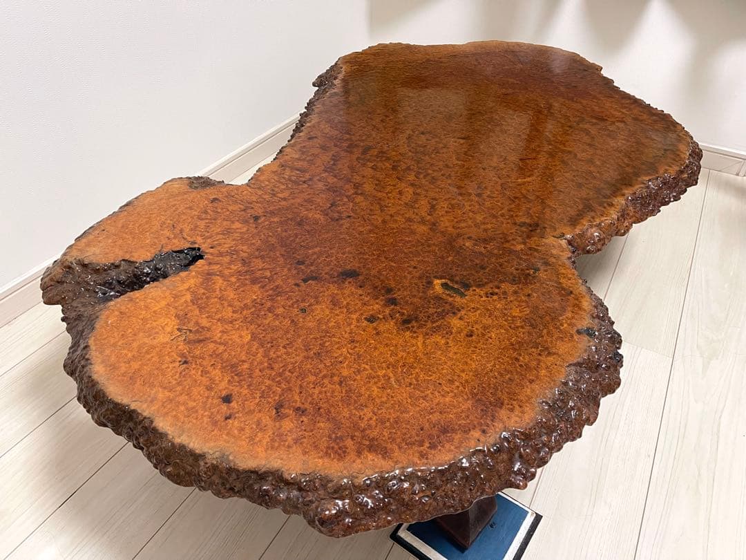 花梨 一枚板 テーブル 座卓 天然木 瘤 瘤杢 アンティーク