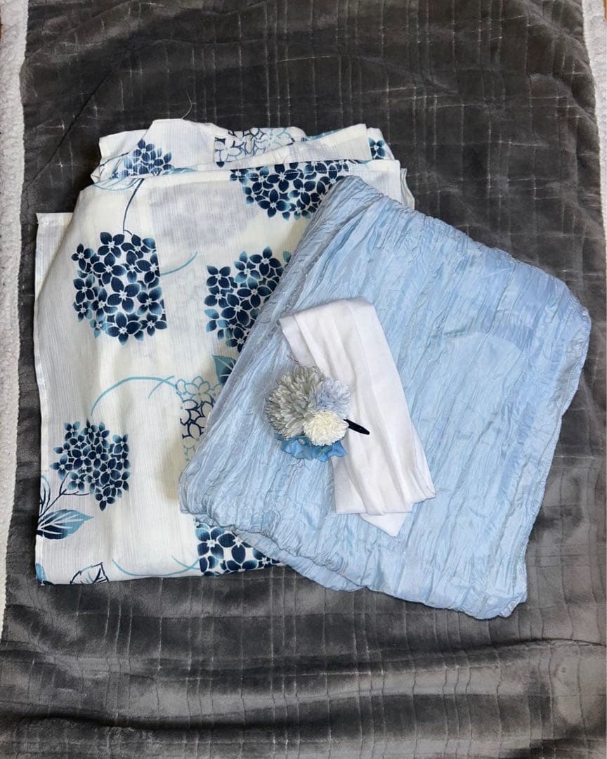 あじさい柄 レディース浴衣・帯セット