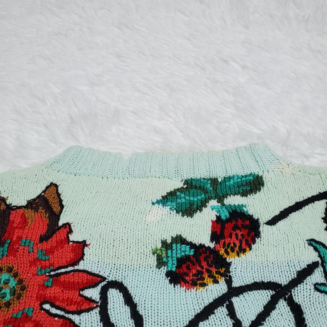 希少✨ficce　フィッチェ　ハンドニット　セーター　花柄　果物　野菜　柄