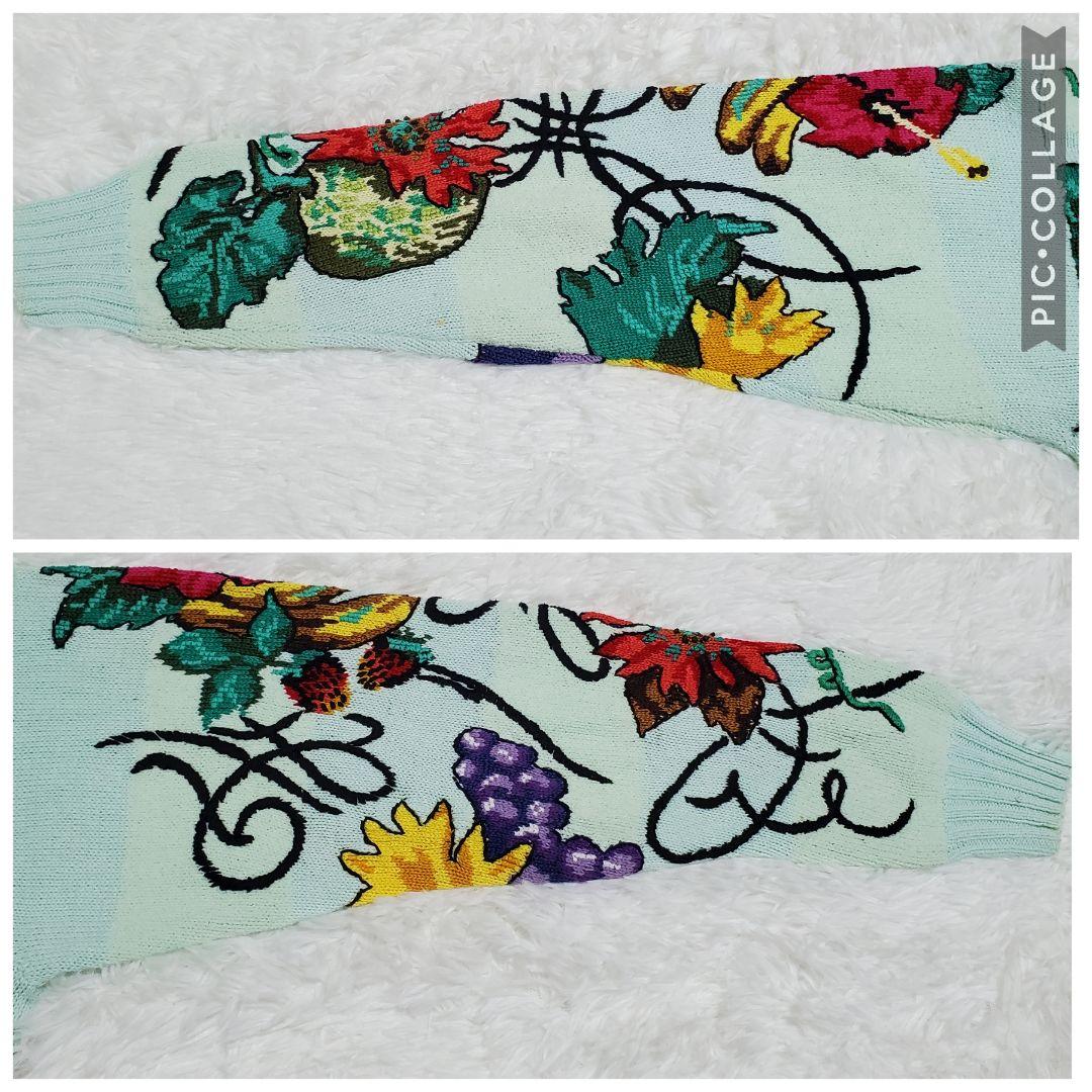 希少✨ficce　フィッチェ　ハンドニット　セーター　花柄　果物　野菜　柄