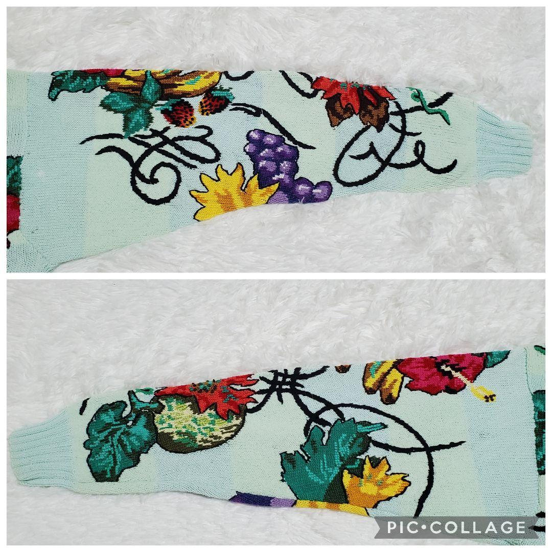 希少✨ficce　フィッチェ　ハンドニット　セーター　花柄　果物　野菜　柄