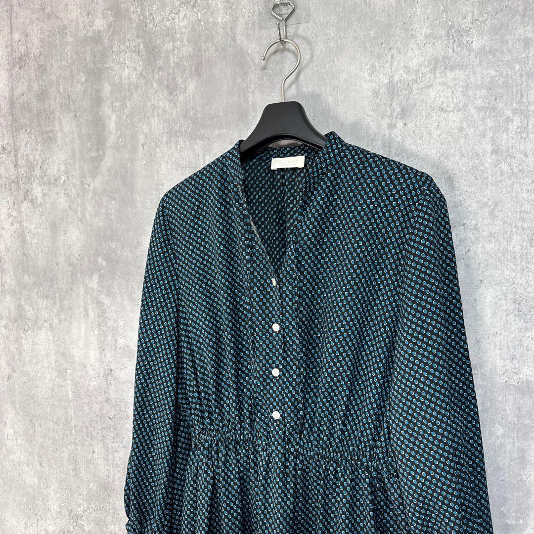 Ballsey ジオメトリックスクエアプリント ウエストシャーリングワンピース