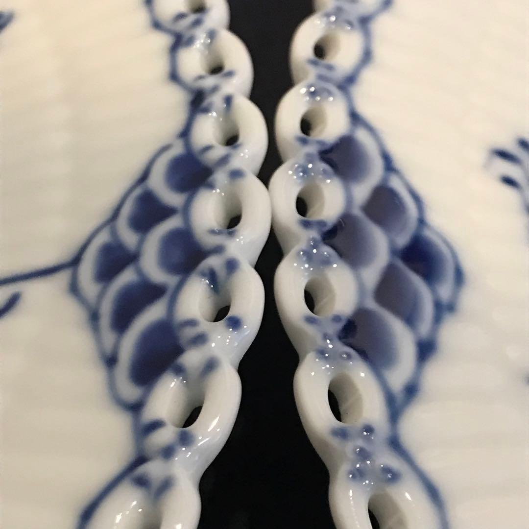 【未使用】希少 ヴィンテージ デンマーク フルレース ブルーフルーテッド 2枚組