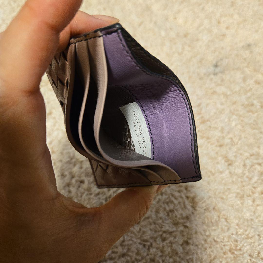 カードケース 名刺入れ ブラウン パープル 編み込みデザイン