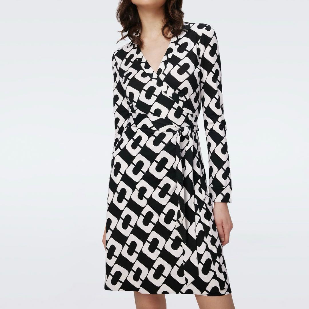 【美品】DIANE von FURSTENBERG ラップワンピース チェーン柄