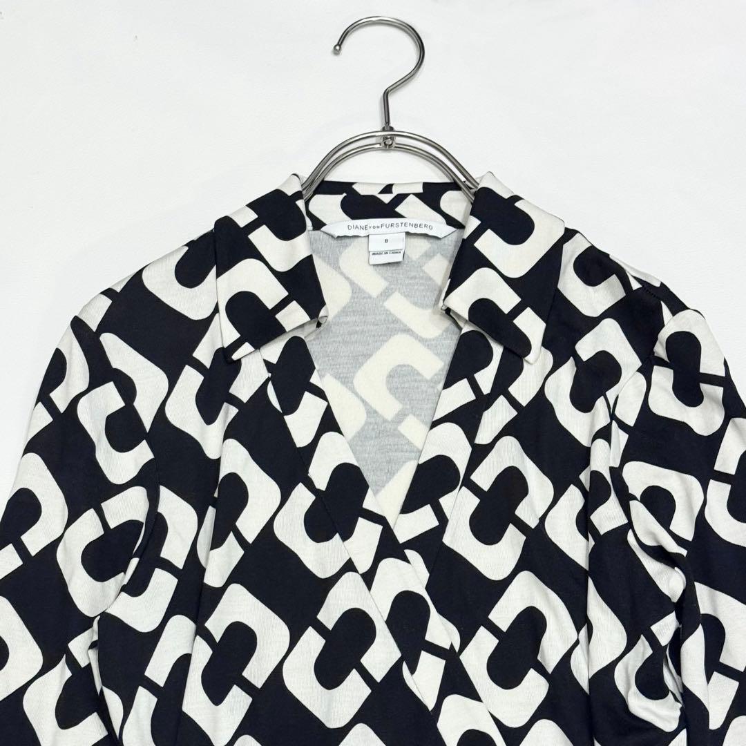 【美品】DIANE von FURSTENBERG ラップワンピース チェーン柄