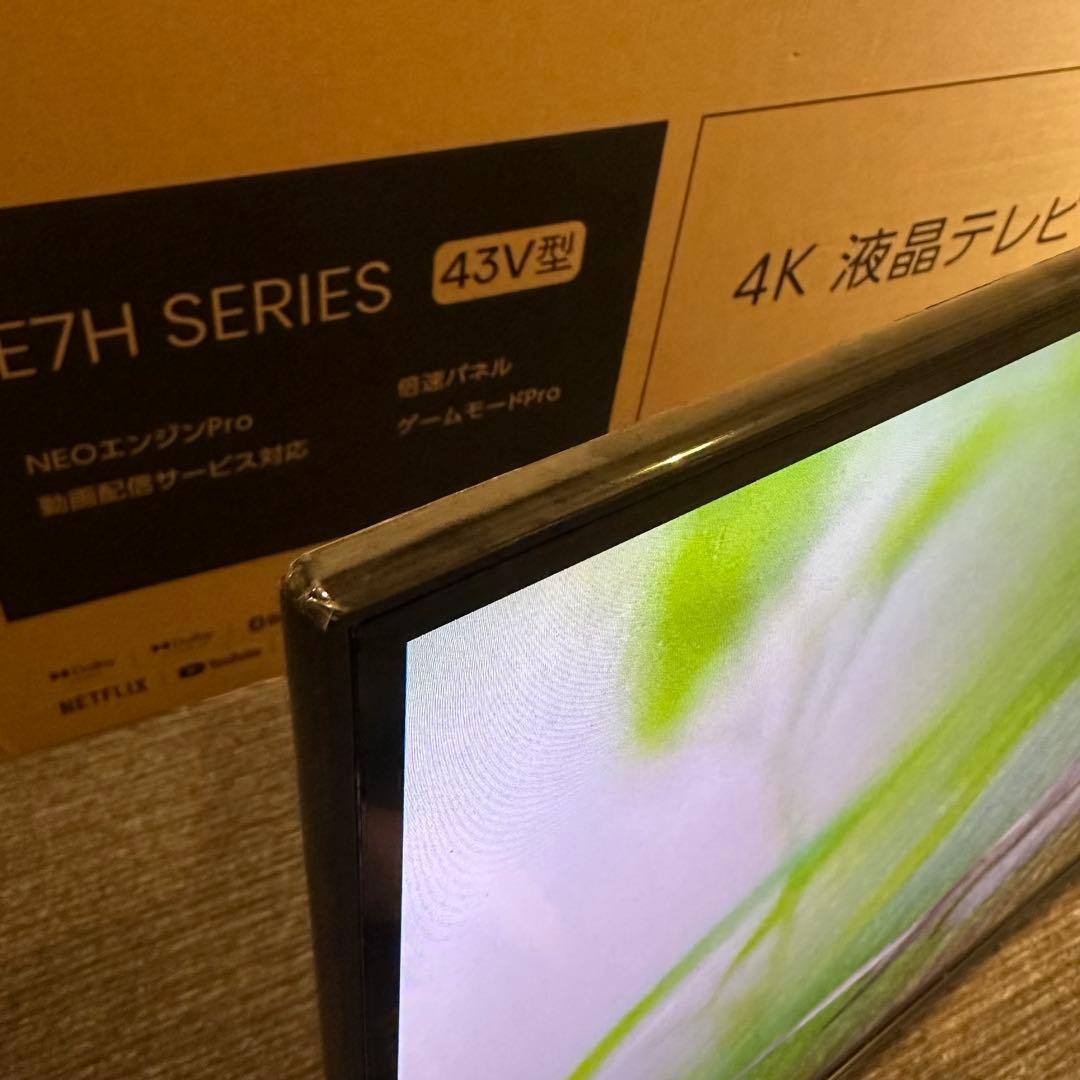 極美品ハイセンス 43V型 倍速4K液晶 テレビ 43E7H