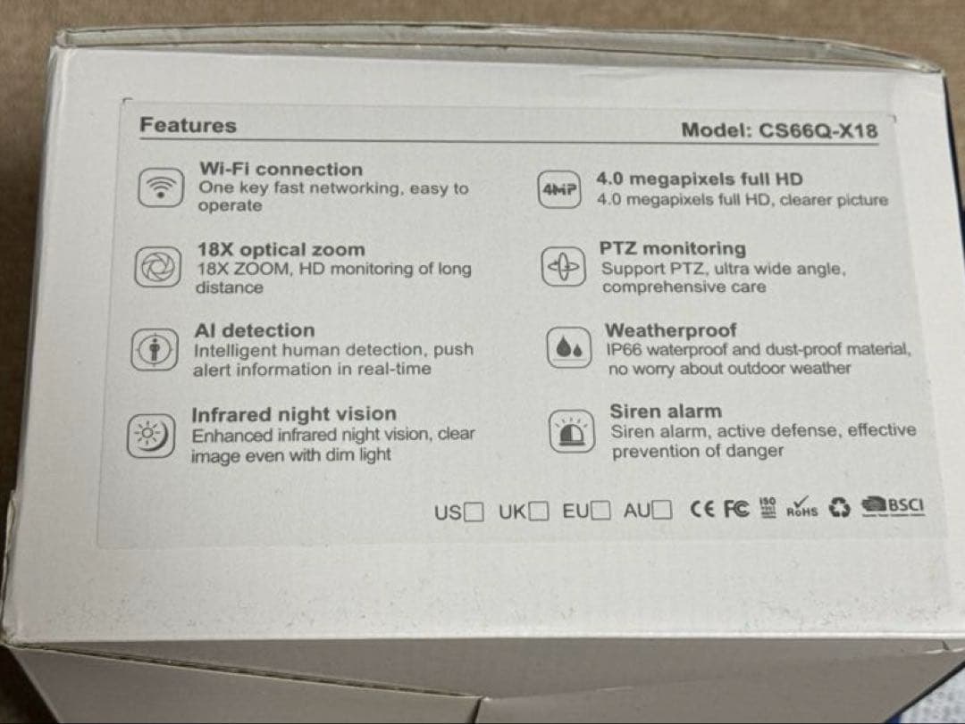 防犯カメラ CS66Q-X18 400万画素 18倍ズーム 超高画質 屋内外兼用