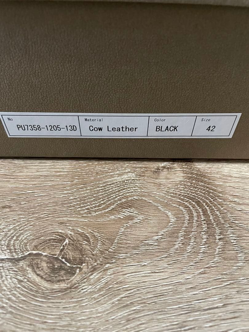 PADRONE ブラックレザーシューズ ジッパー付き パドローネ　27.5