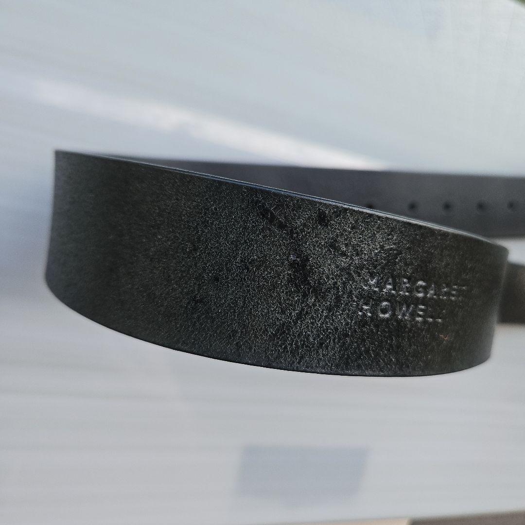 新品⭐マーガレットハウエルワイドレザーベルト⭐サイズ 1 ブラック 牛革