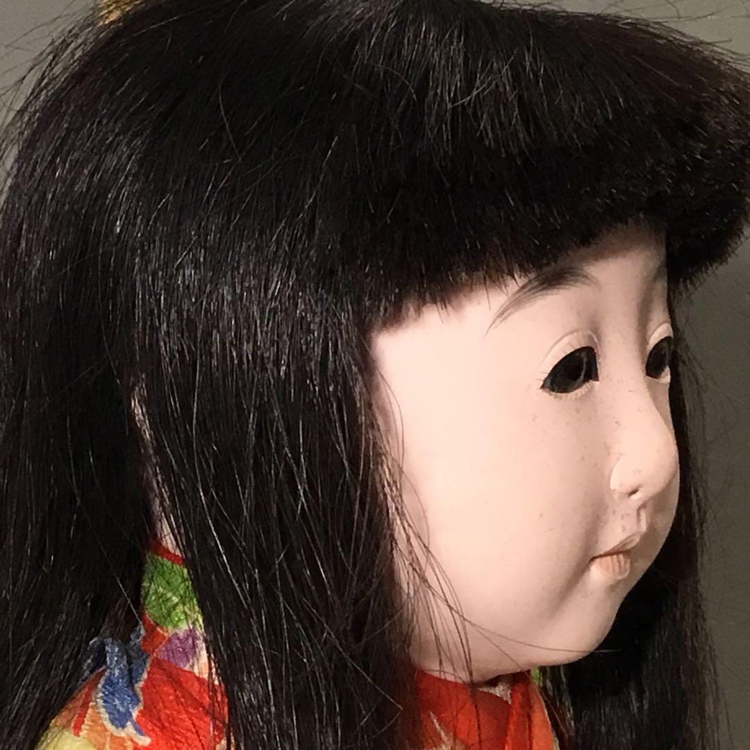 市松人形◆昭和初期 女の子◆人毛 日本人形 アンティーク 大正ロマン 抱き人形