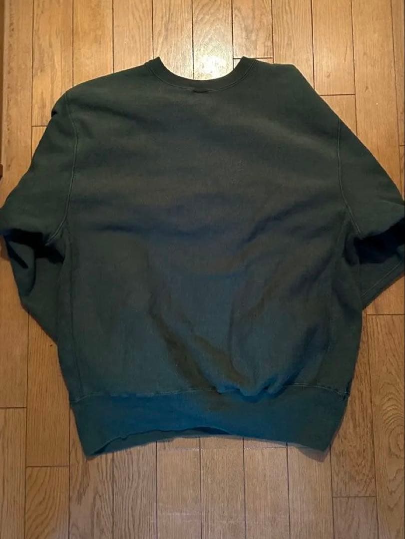 え*。様 リバースウィーブ ３段ロゴ　ダークグリーン　90s