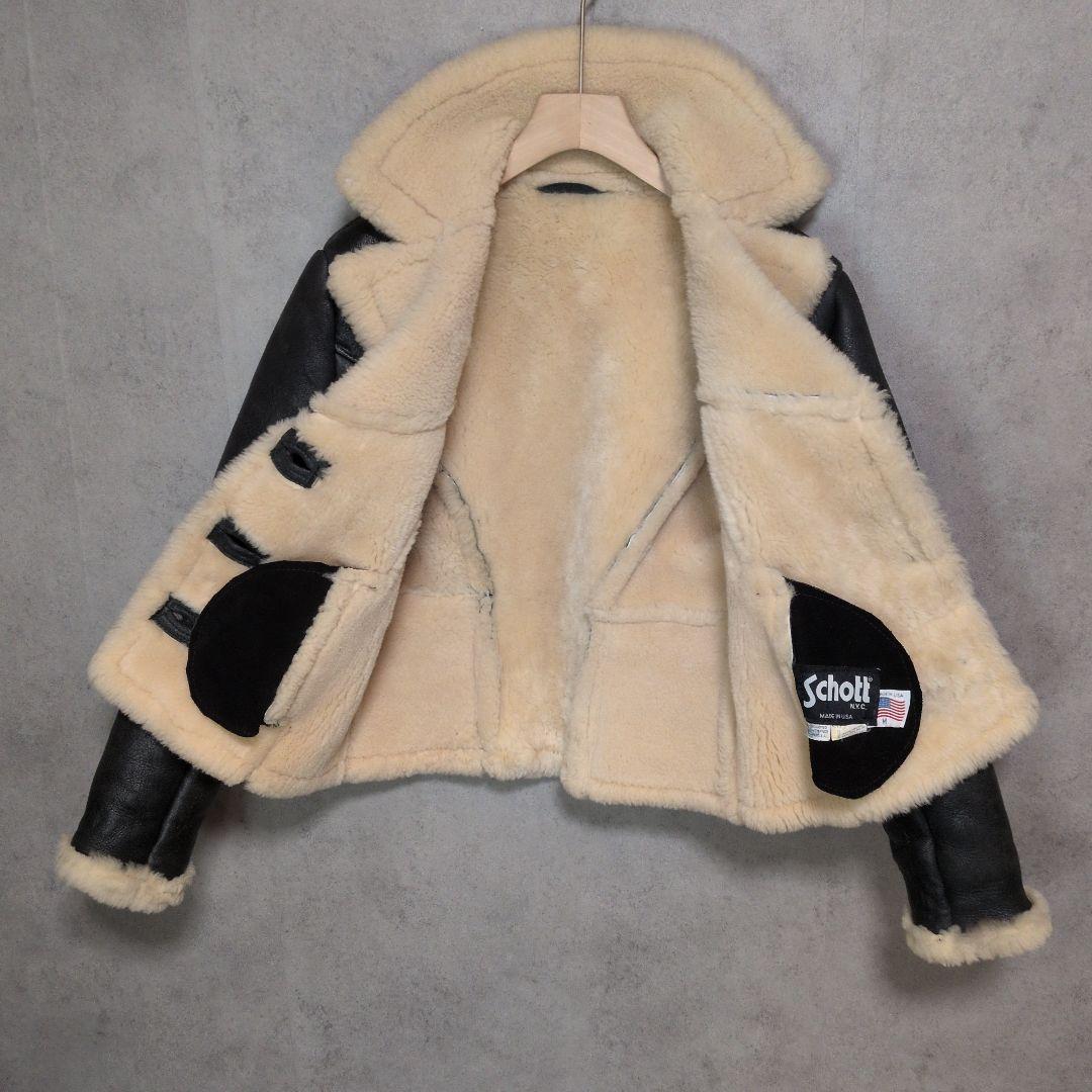 USA製 Schott 266SW ムートンジャケット 羊革 レディース M