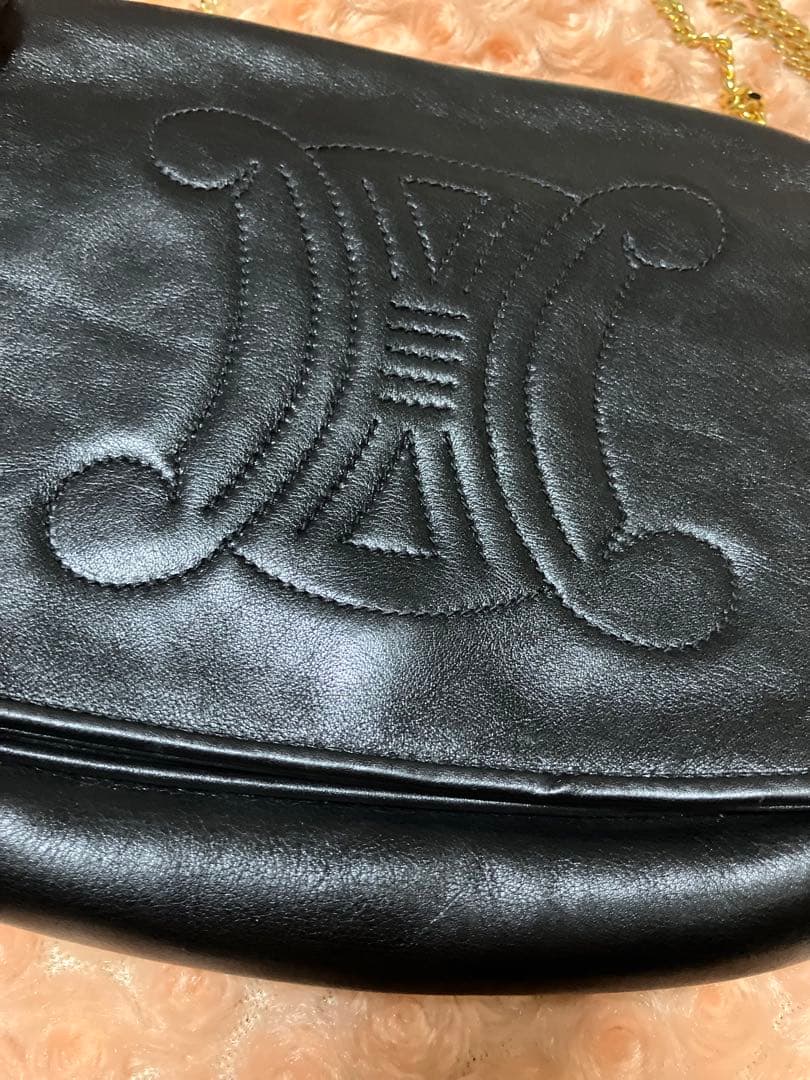 ブ*K様 セリーヌCELINE トリオンフチェーンショルダーバッグ。ヴィンテージ