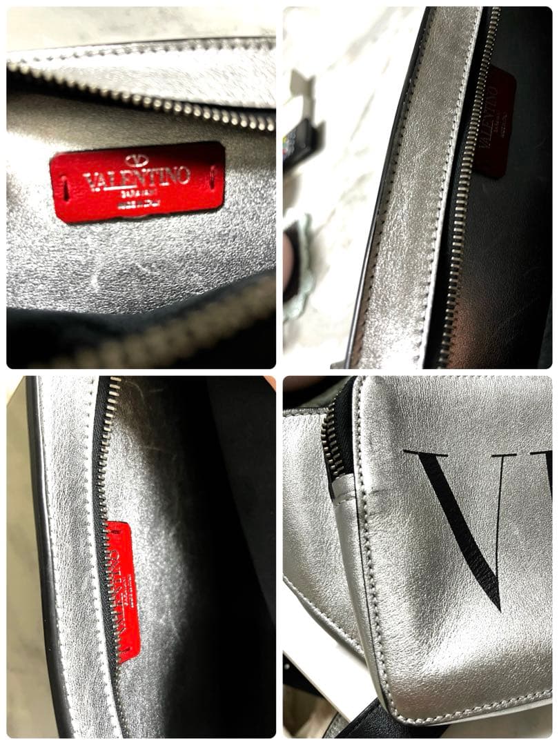 VALENTINO ヴァレンティノガラヴァーニ　シルバー ボディバッグ VLTN