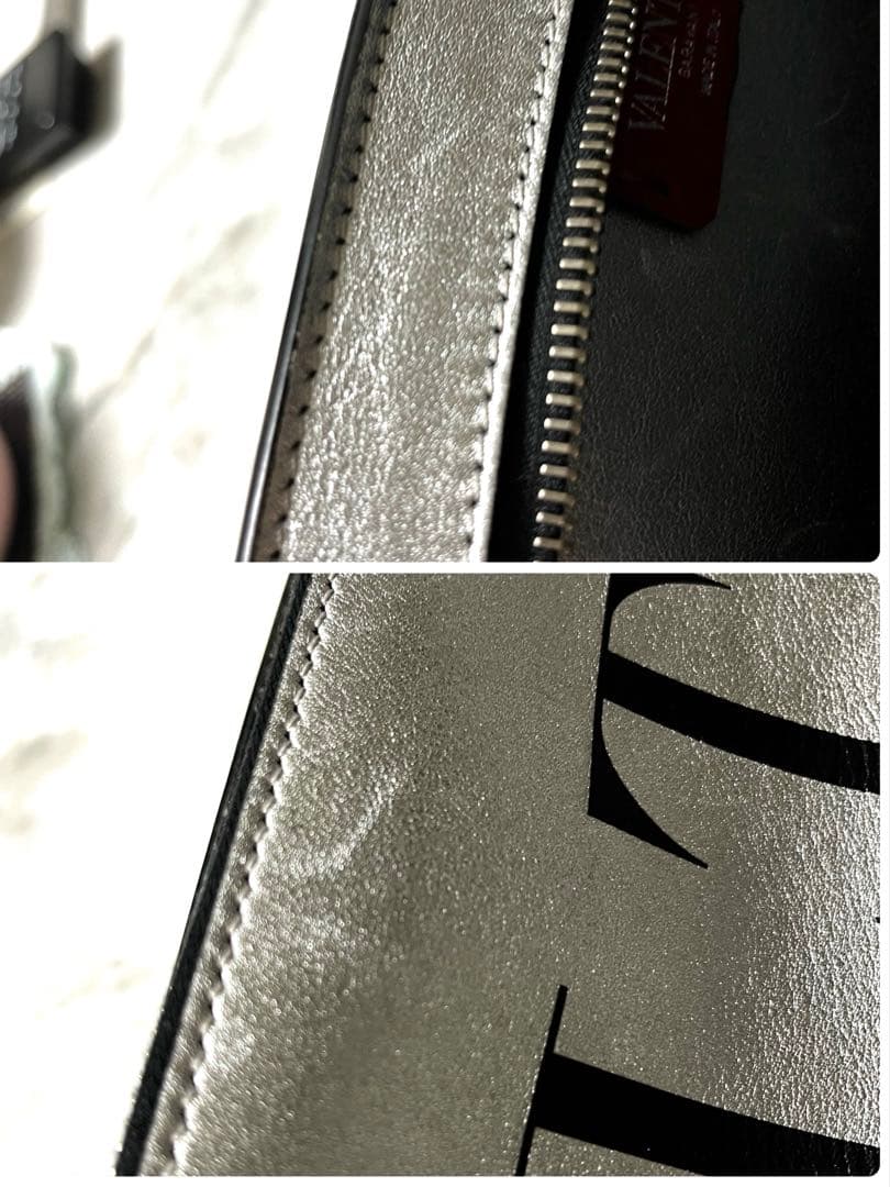 VALENTINO ヴァレンティノガラヴァーニ　シルバー ボディバッグ VLTN